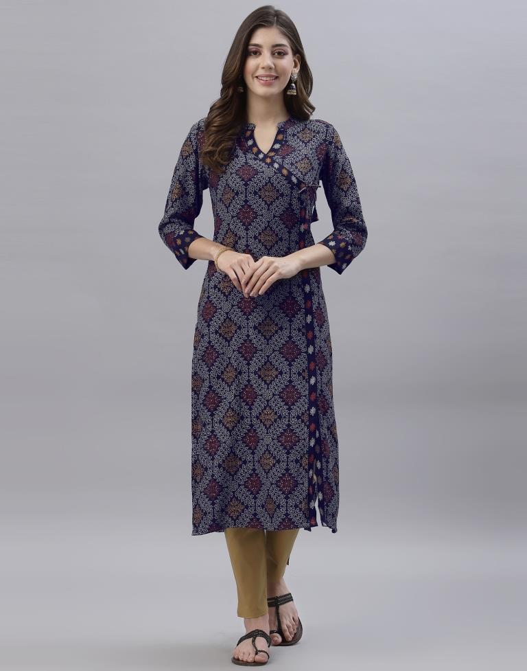 Navy Blue Printed Kurti | Sudathi