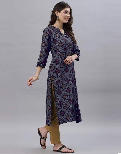 Navy Blue Printed Kurti | Sudathi