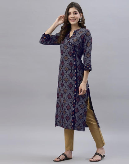 Navy Blue Printed Kurti | Sudathi