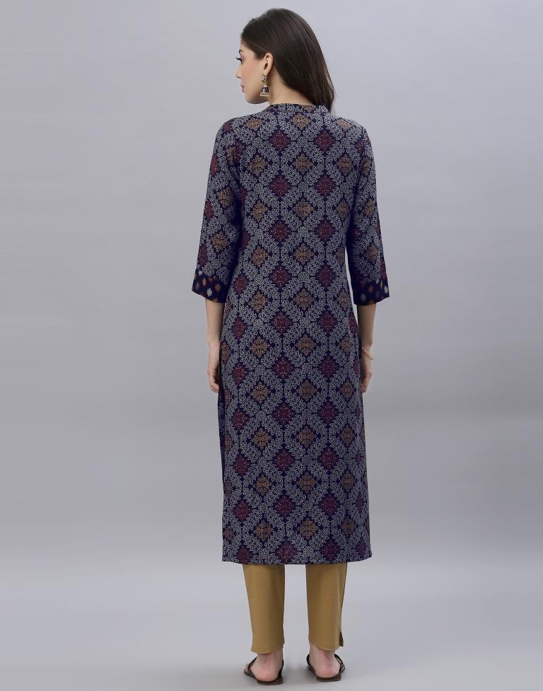 Navy Blue Printed Kurti | Sudathi