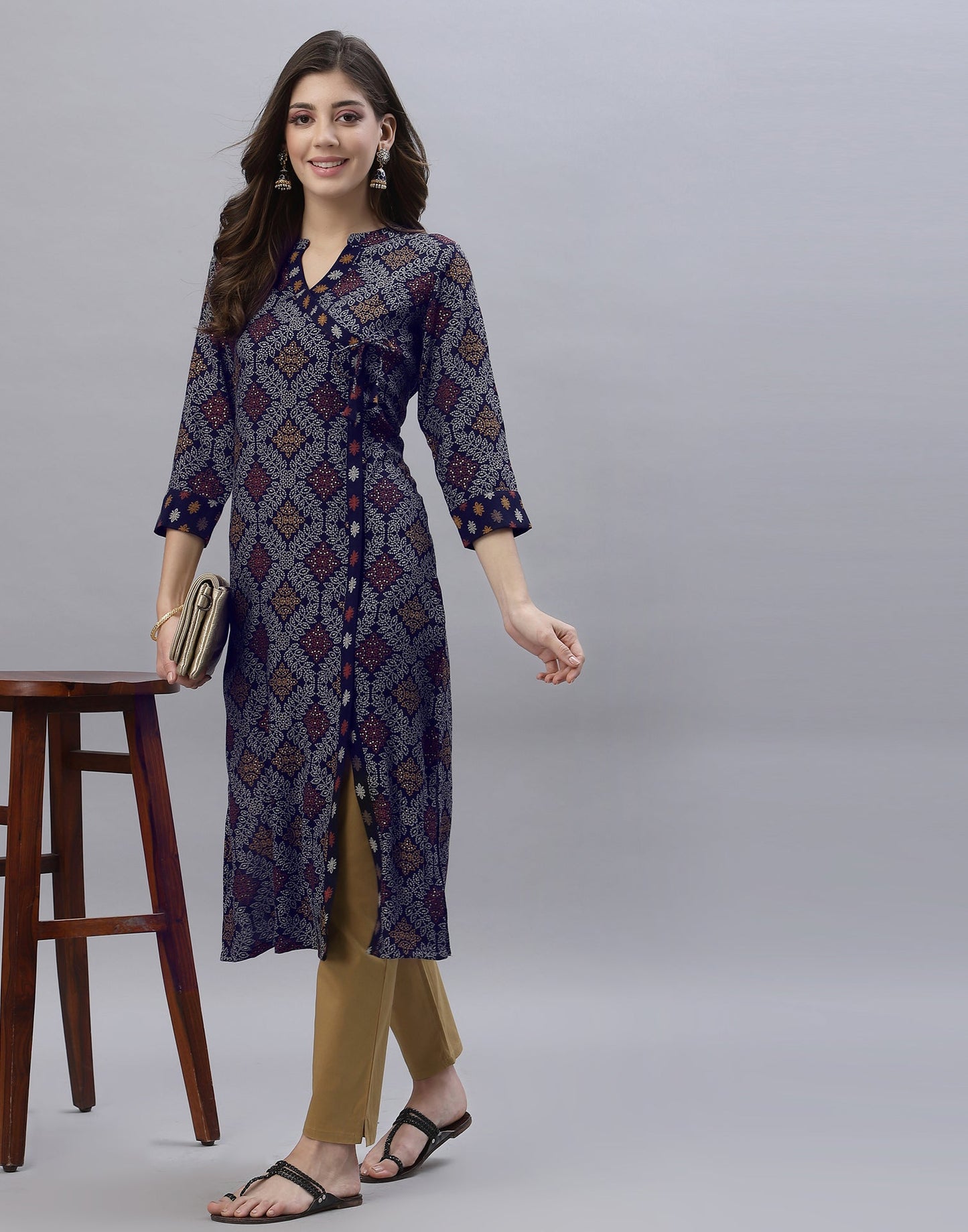 Navy Blue Printed Kurti | Sudathi