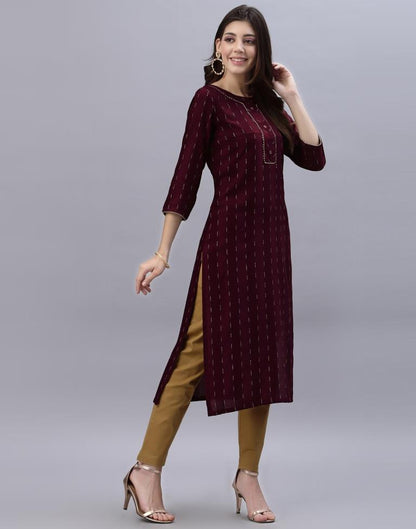 Maroon Woven Kurti | Leemboodi