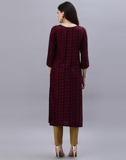 Maroon Woven Kurti | Leemboodi