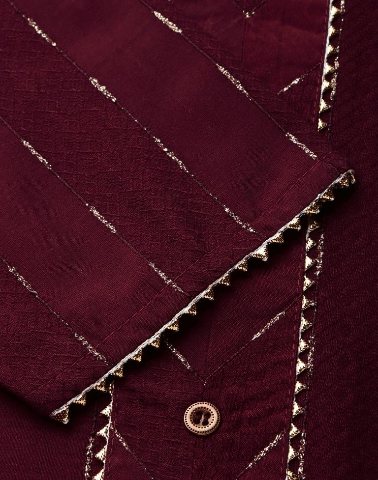 Maroon Woven Kurti | Leemboodi