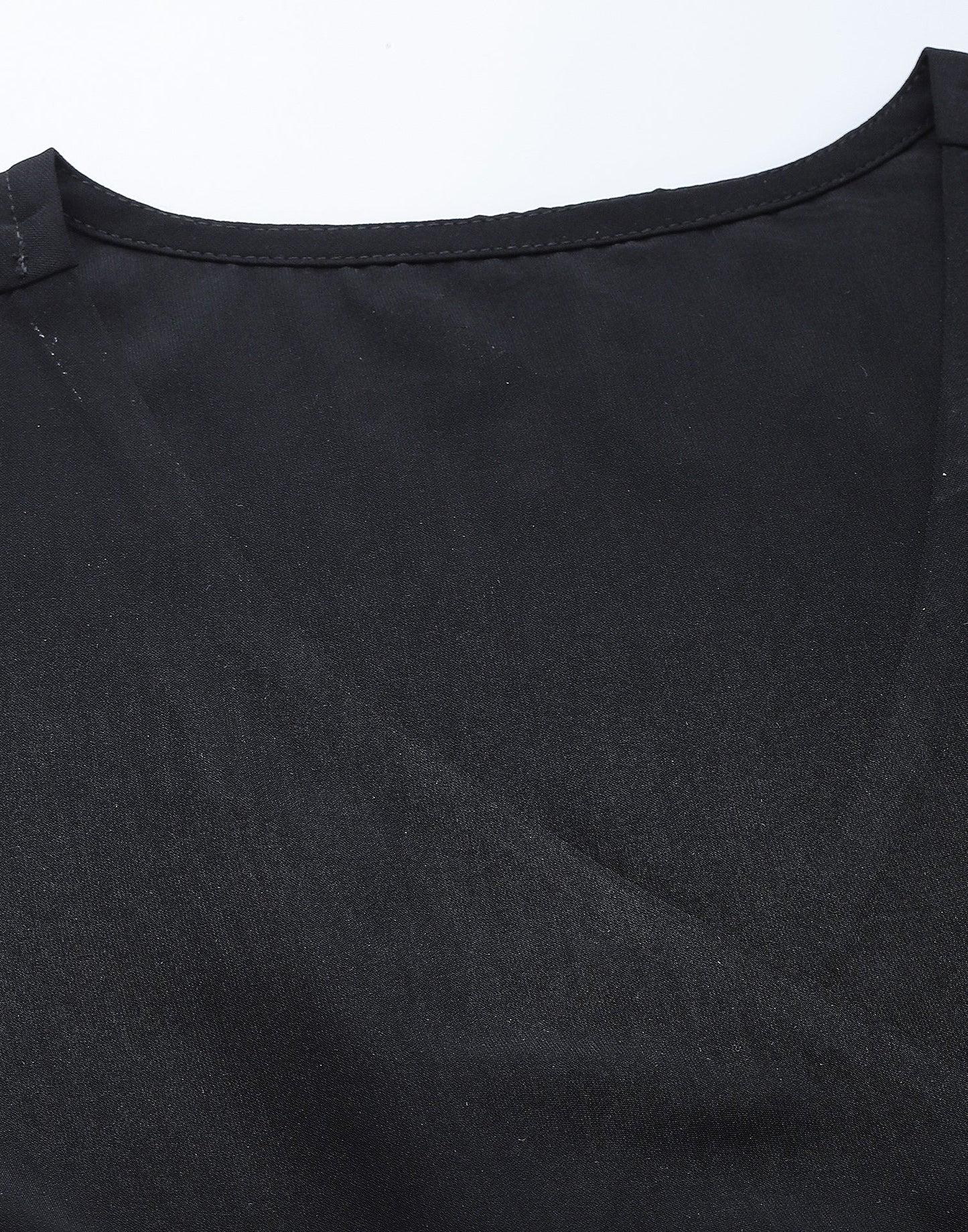 Black Polyester Embellished Top | Leemboodi
