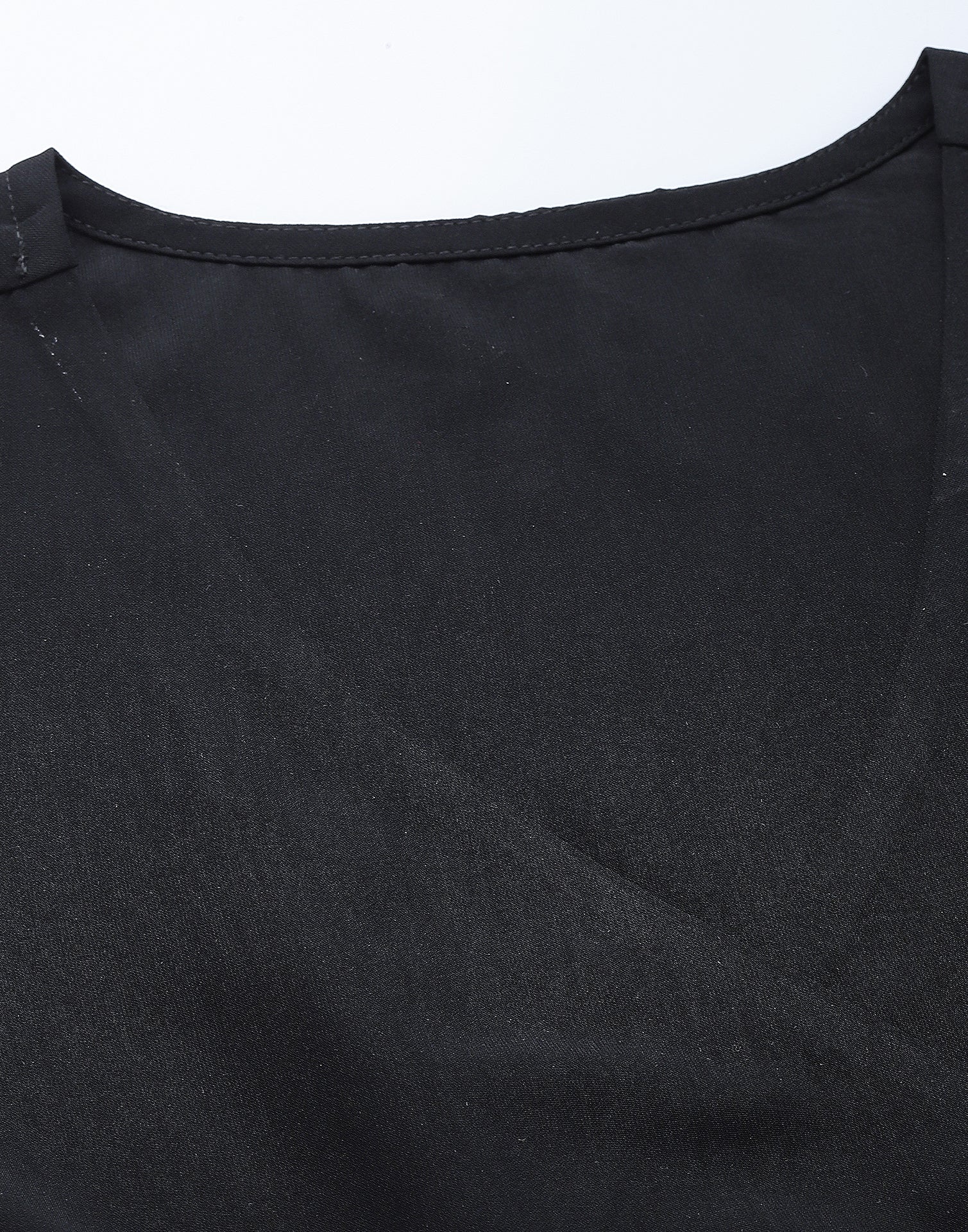 Black Polyester Embellished Top | Leemboodi