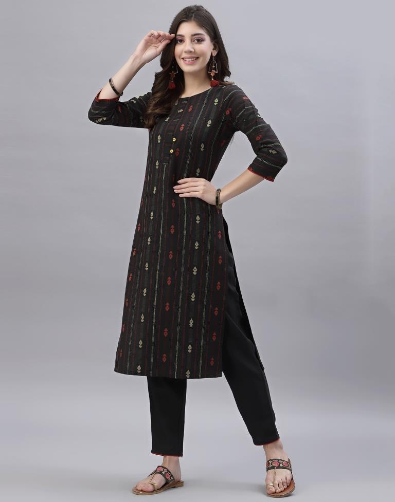 Black Kurti With Pant | Leemboodi