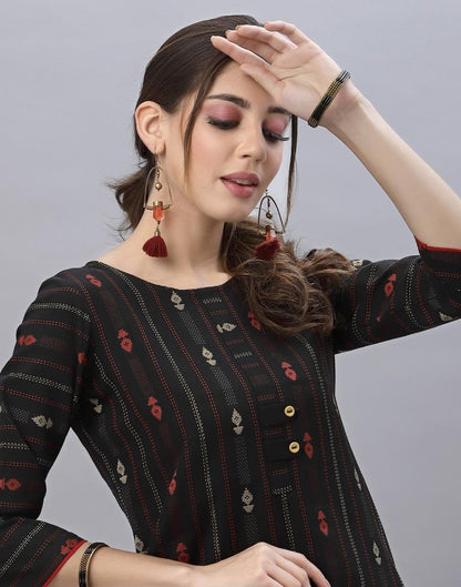 Black Kurti With Pant | Leemboodi