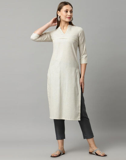 Off White Kurti With Pant | Leemboodi