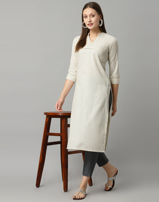 Off White Kurti With Pant | Leemboodi