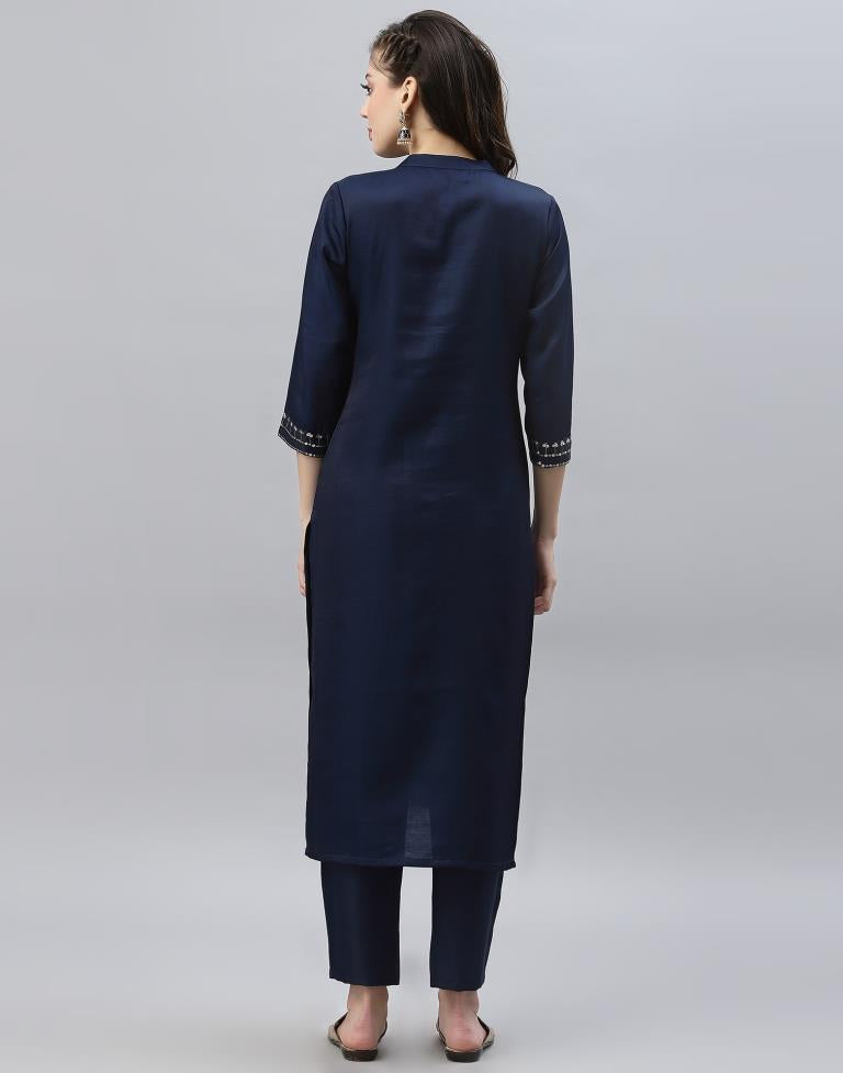 Navy Blue Kurti With Pant | Leemboodi