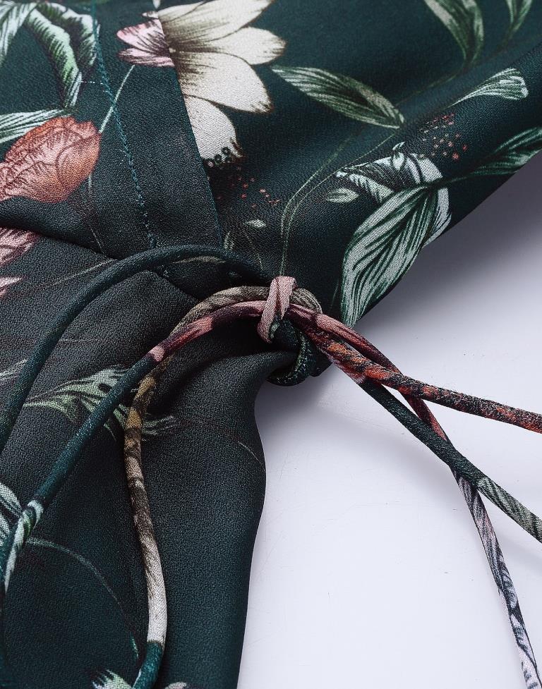Dark Green Wrap Top | Leemboodi