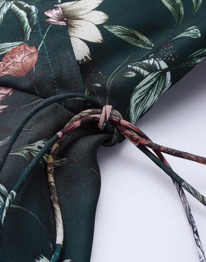 Dark Green Wrap Top | Leemboodi