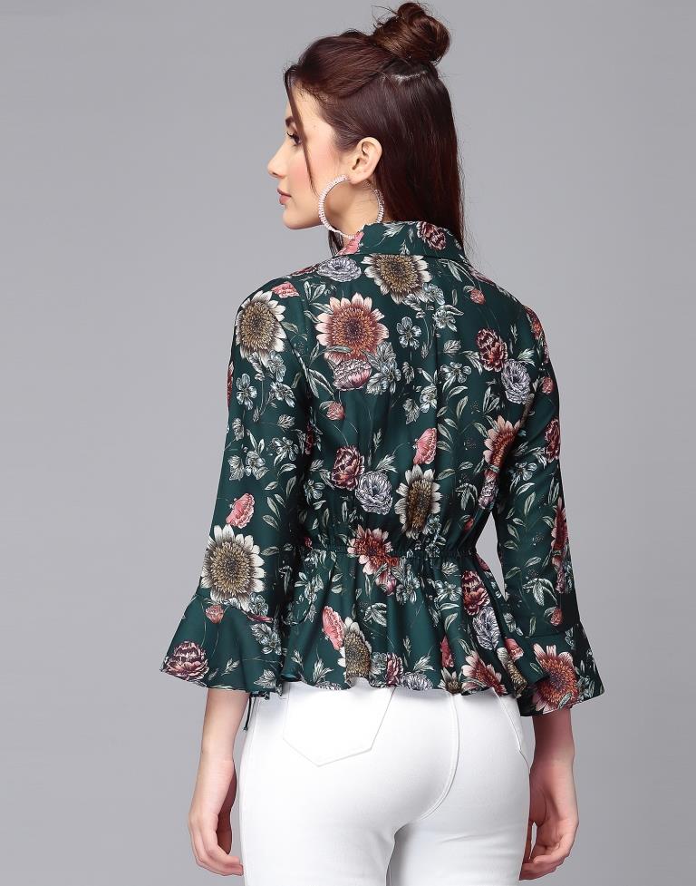 Dark Green Wrap Top | Leemboodi