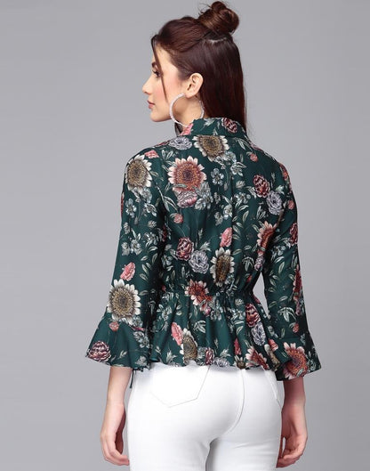 Dark Green Wrap Top | Leemboodi