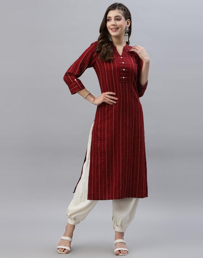 Maroon Solid Kurti | Leemboodi