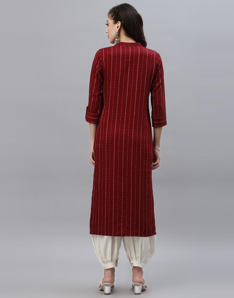 Maroon Solid Kurti | Leemboodi