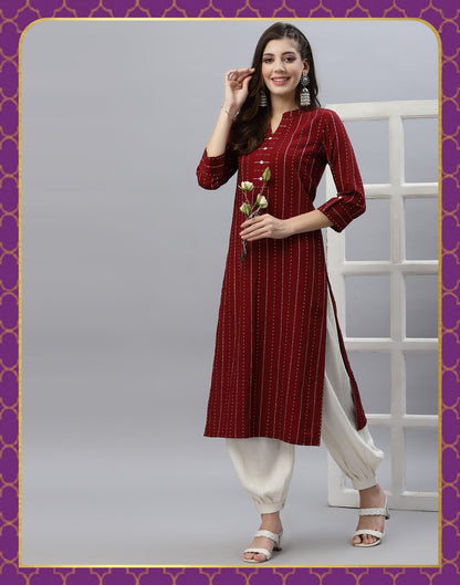 Maroon Solid Kurti | Leemboodi