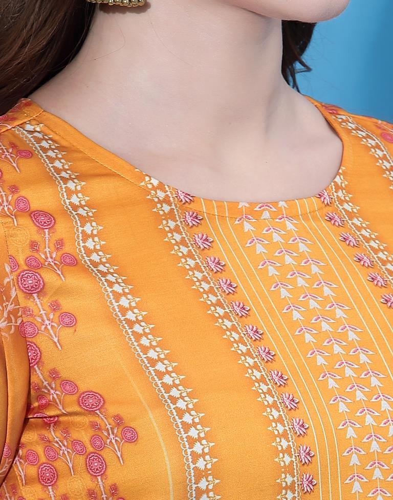 Mustard Printed Kurti | Sudathi