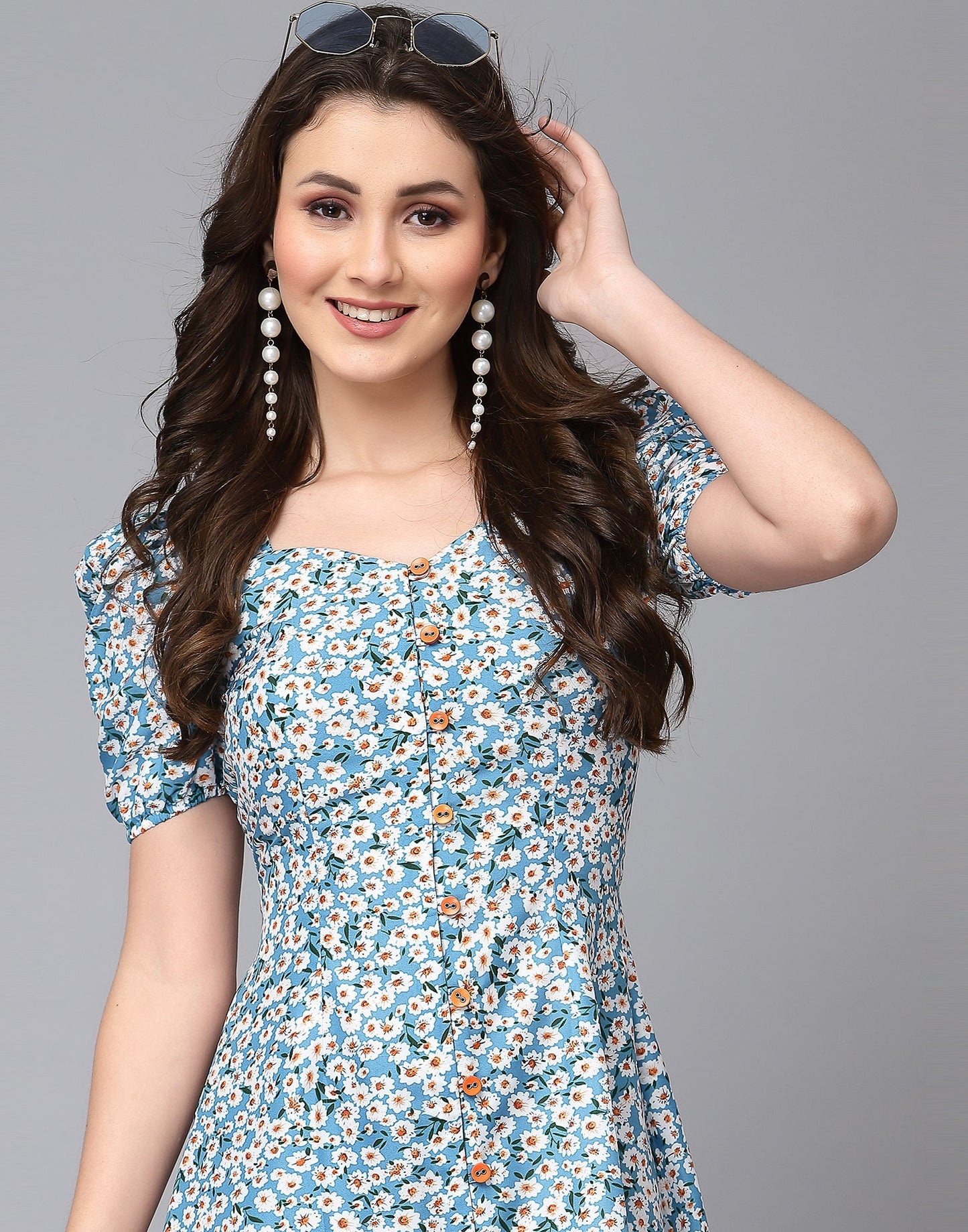 Sky Blue A-line Dress | Sudathi