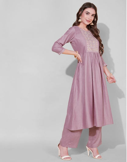 Lilac Kurti With Pant Set | Leemboodi