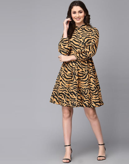 Brown animal printed dress | Sudathi