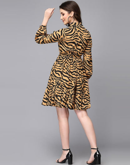 Brown animal printed dress | Sudathi