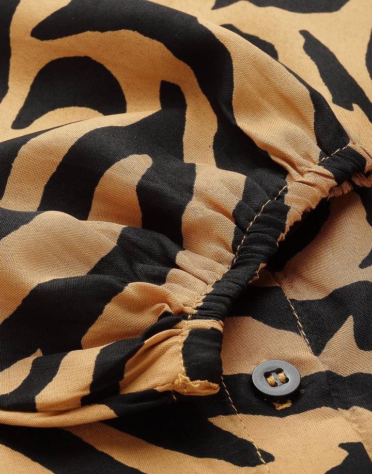Brown animal printed dress | Sudathi