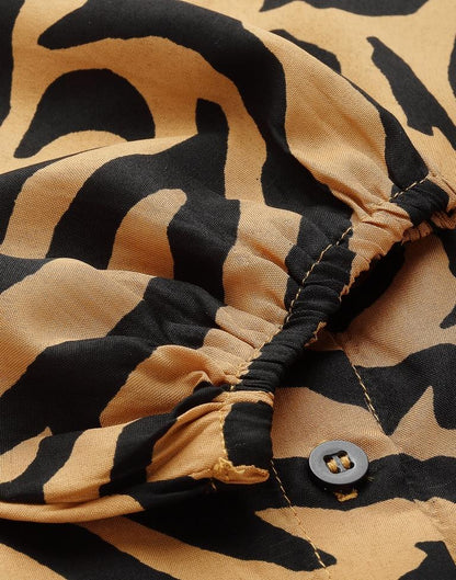 Brown animal printed dress | Sudathi