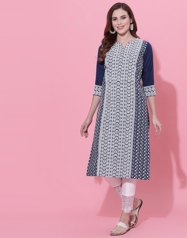 Blue Embrodery Kurti | Sudathi