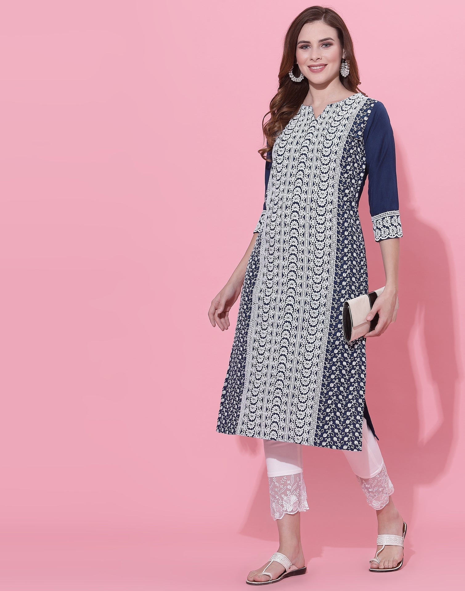 Blue Embrodery Kurti | Sudathi