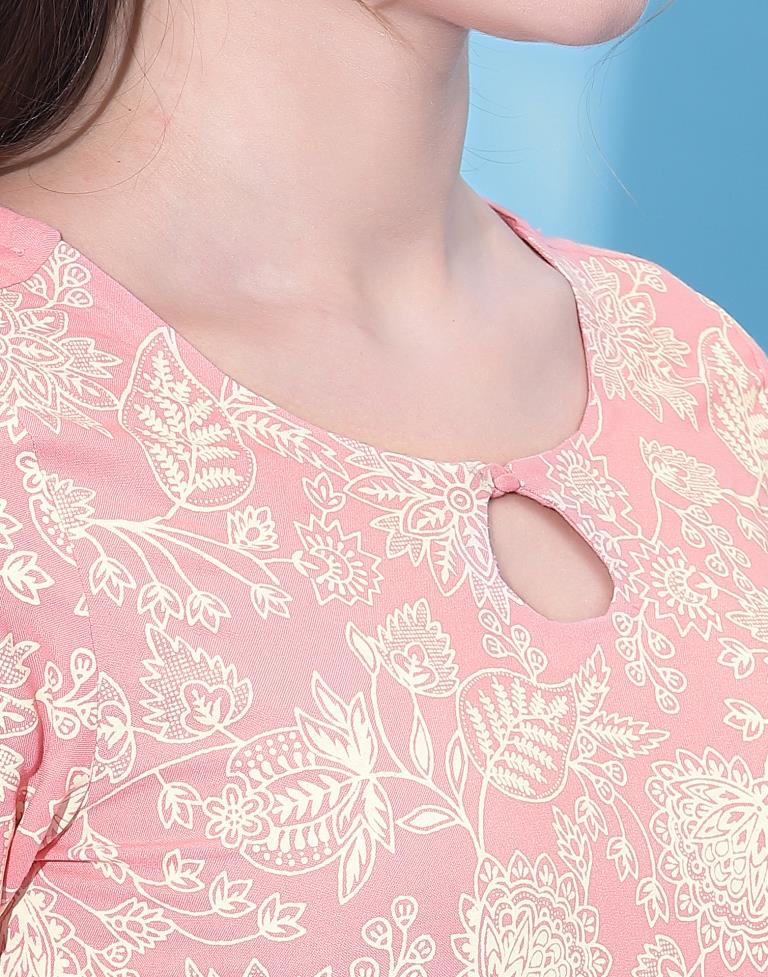 Baby Pink Printed Kurti | Leemboodi