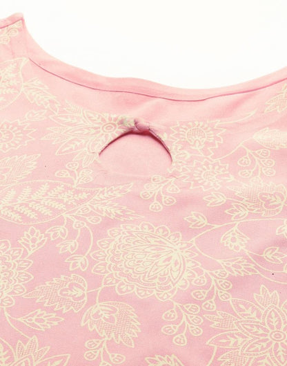 Baby Pink Printed Kurti | Leemboodi