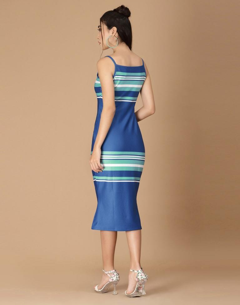 Blue Cut Out Dress Bodycon | Leemboodi