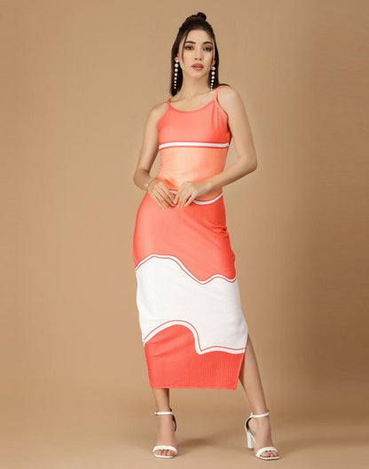 Orange Slit Bodycon | Sudathi