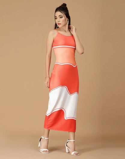 Orange Slit Bodycon | Sudathi