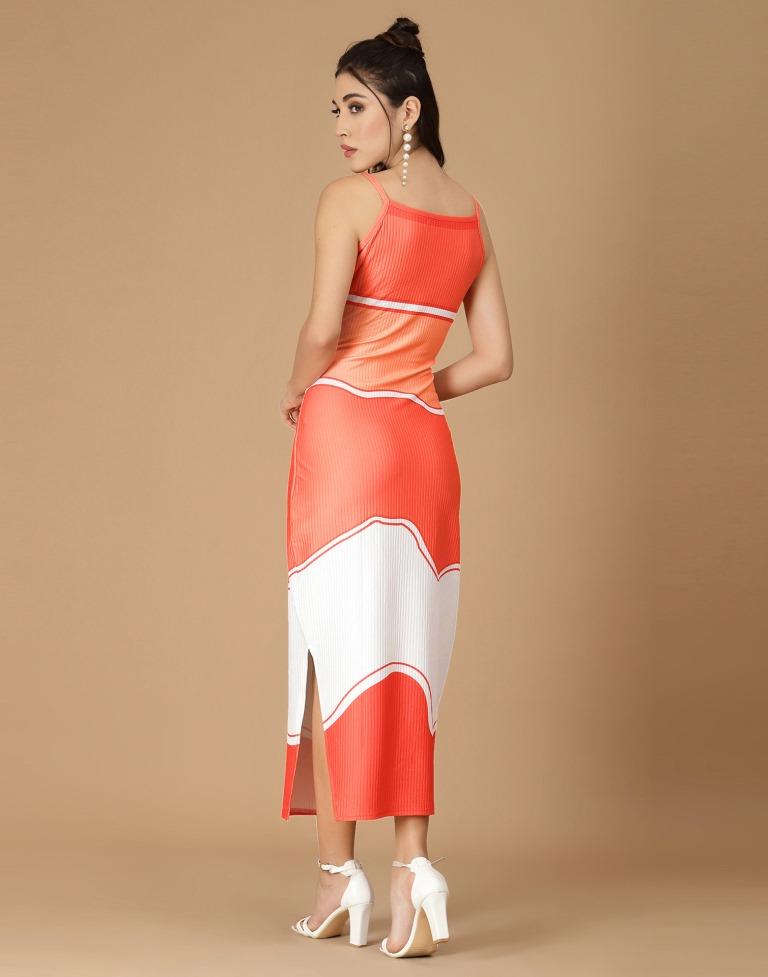 Orange Slit Bodycon | Sudathi