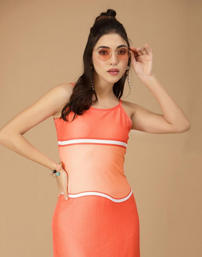 Orange Slit Bodycon | Sudathi