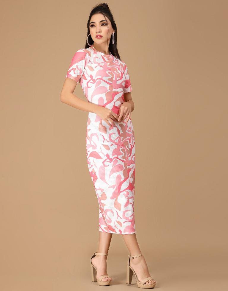 Light Pink Mock Neck Bodycon | Leemboodi