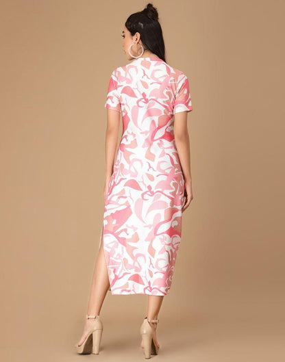 Light Pink Mock Neck Bodycon | Leemboodi