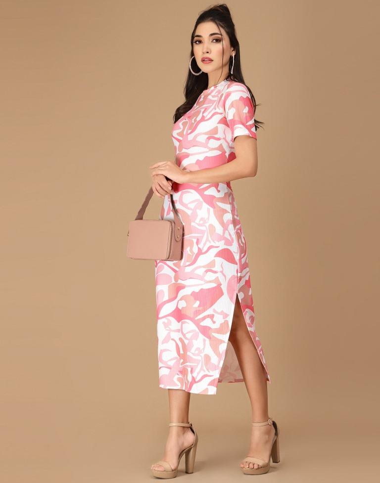 Light Pink Mock Neck Bodycon | Leemboodi