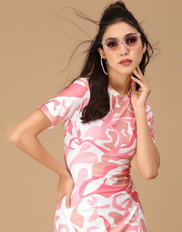 Light Pink Mock Neck Bodycon | Leemboodi
