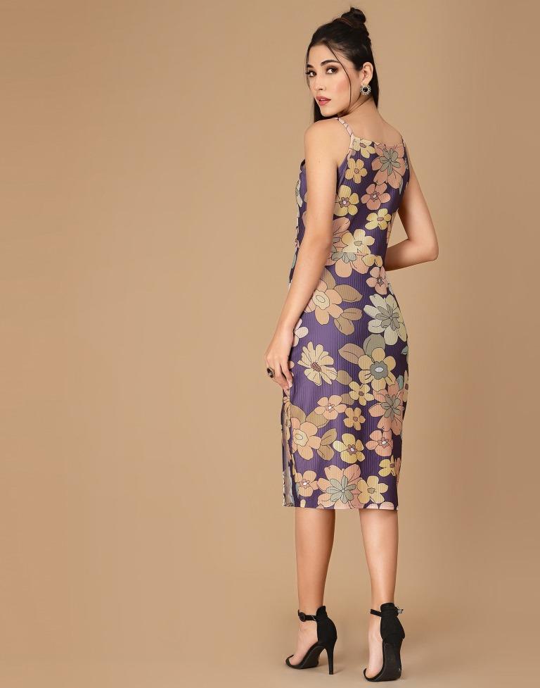 Purple Wrap Slit Bodycon | Leemboodi