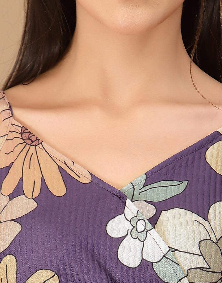 Purple Wrap Slit Bodycon | Leemboodi