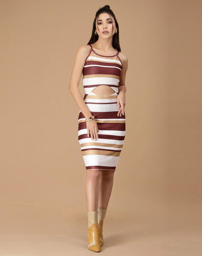 Brown Cut Out Bodycon | Leemboodi