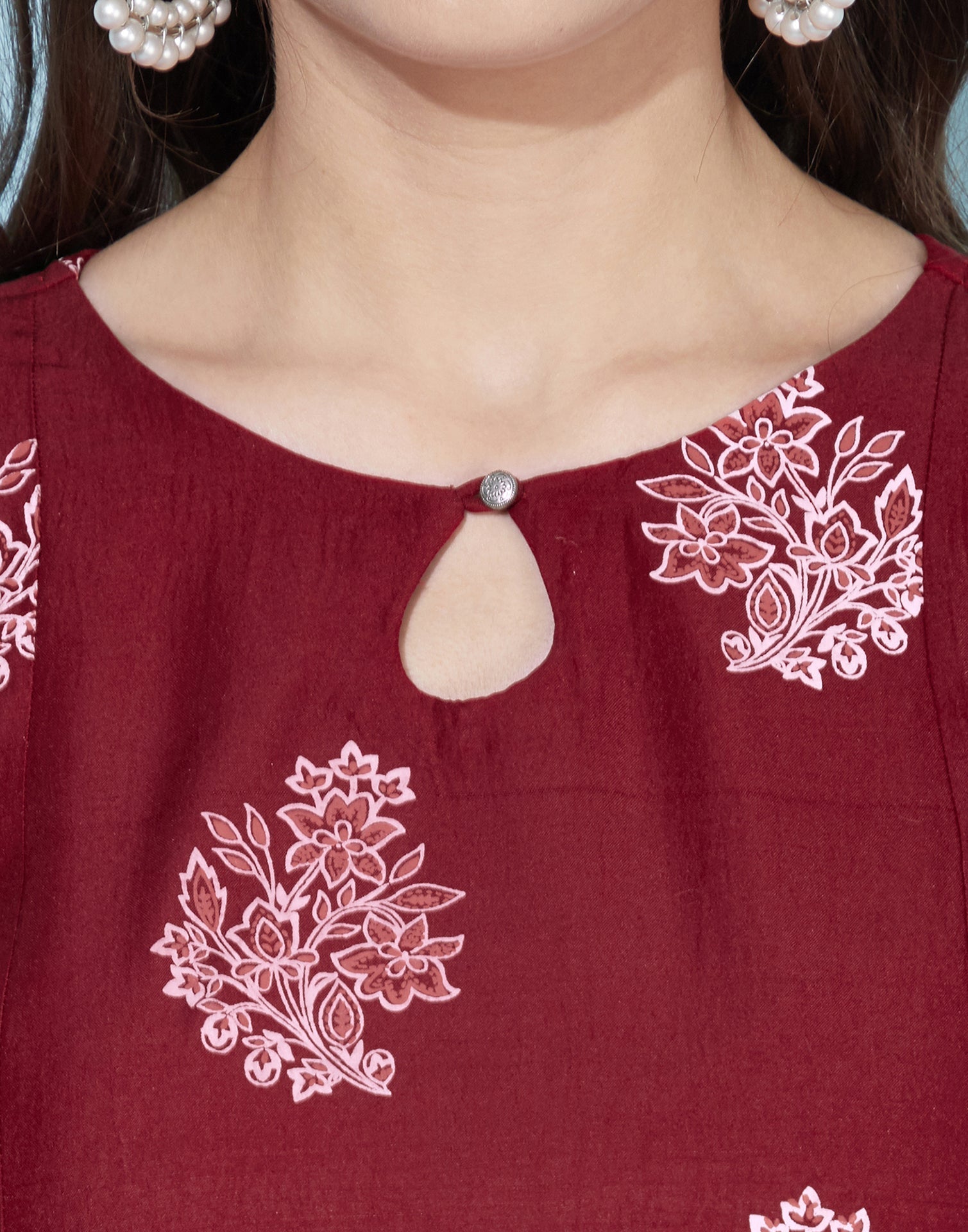Maroon Bachha Kali kurta With Pant Set | Leemboodi