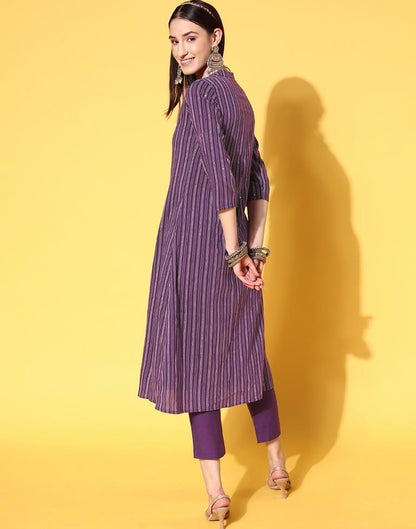 Purple Kurti With Pant Set | Leemboodi