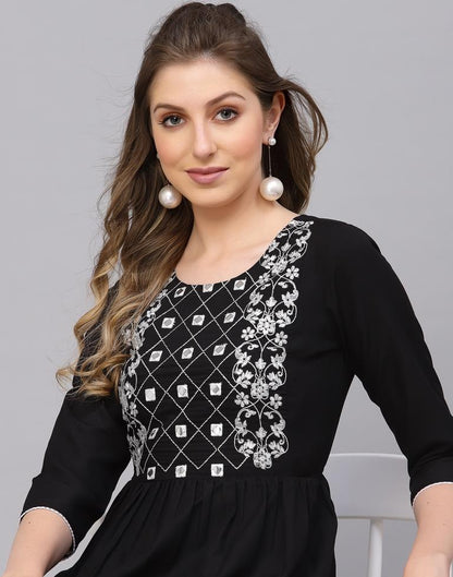 Black Embroidery Top | Sudathi