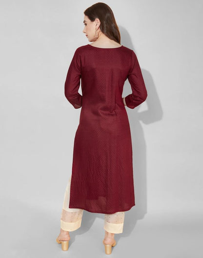 Maroon Embroidered Kurti | Sudathi