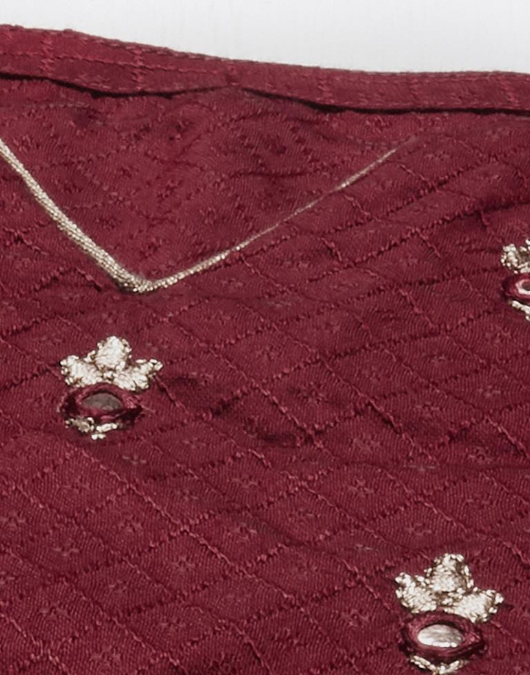 Maroon Embroidered Kurti | Sudathi